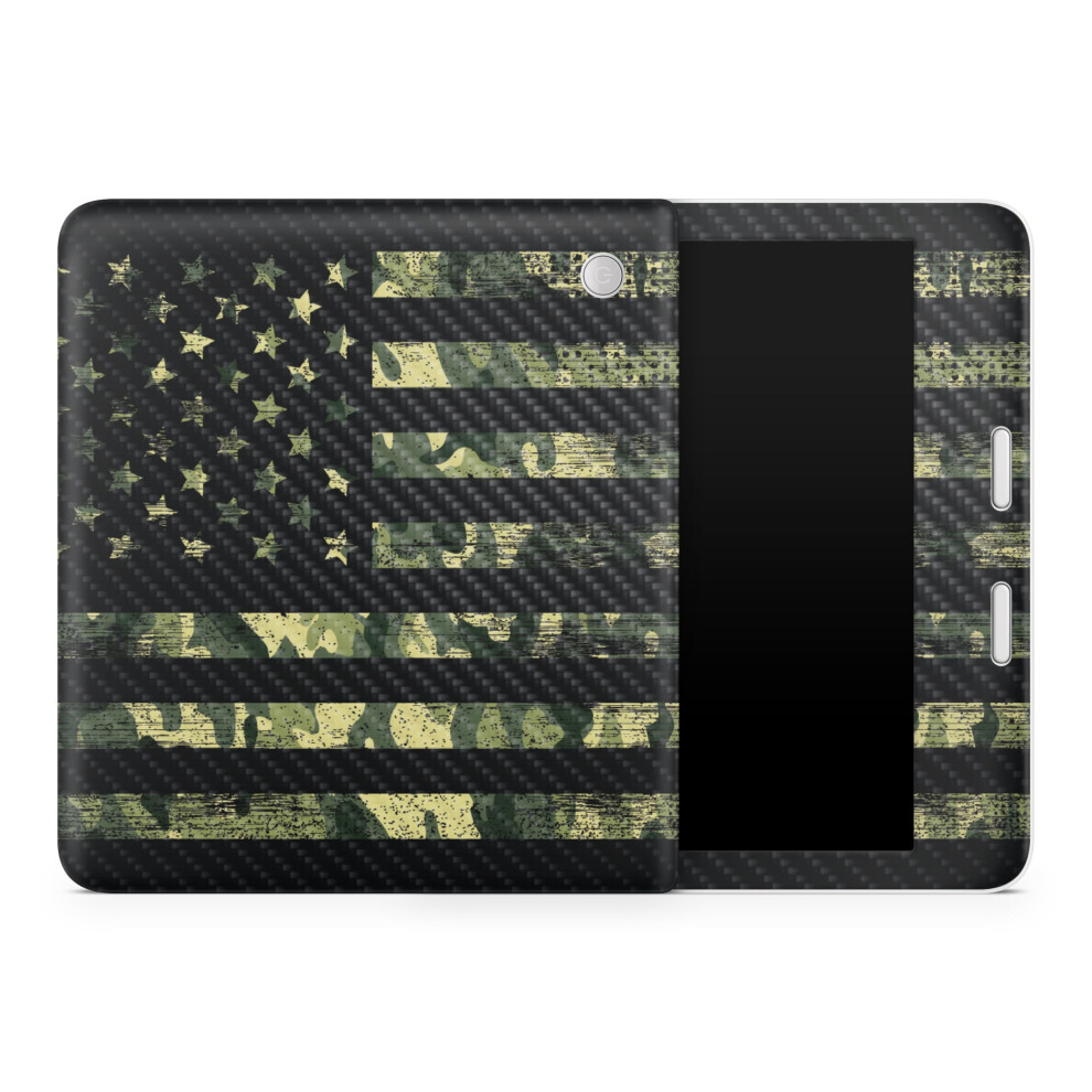 Carbon Fiber Tablet Skin Compatible With Kobo Libra 2 (2023) - American Camo - Premium 3M Vinyl Protective Wrap Decal Cover - Easy To Apply | Crafted 198164948211