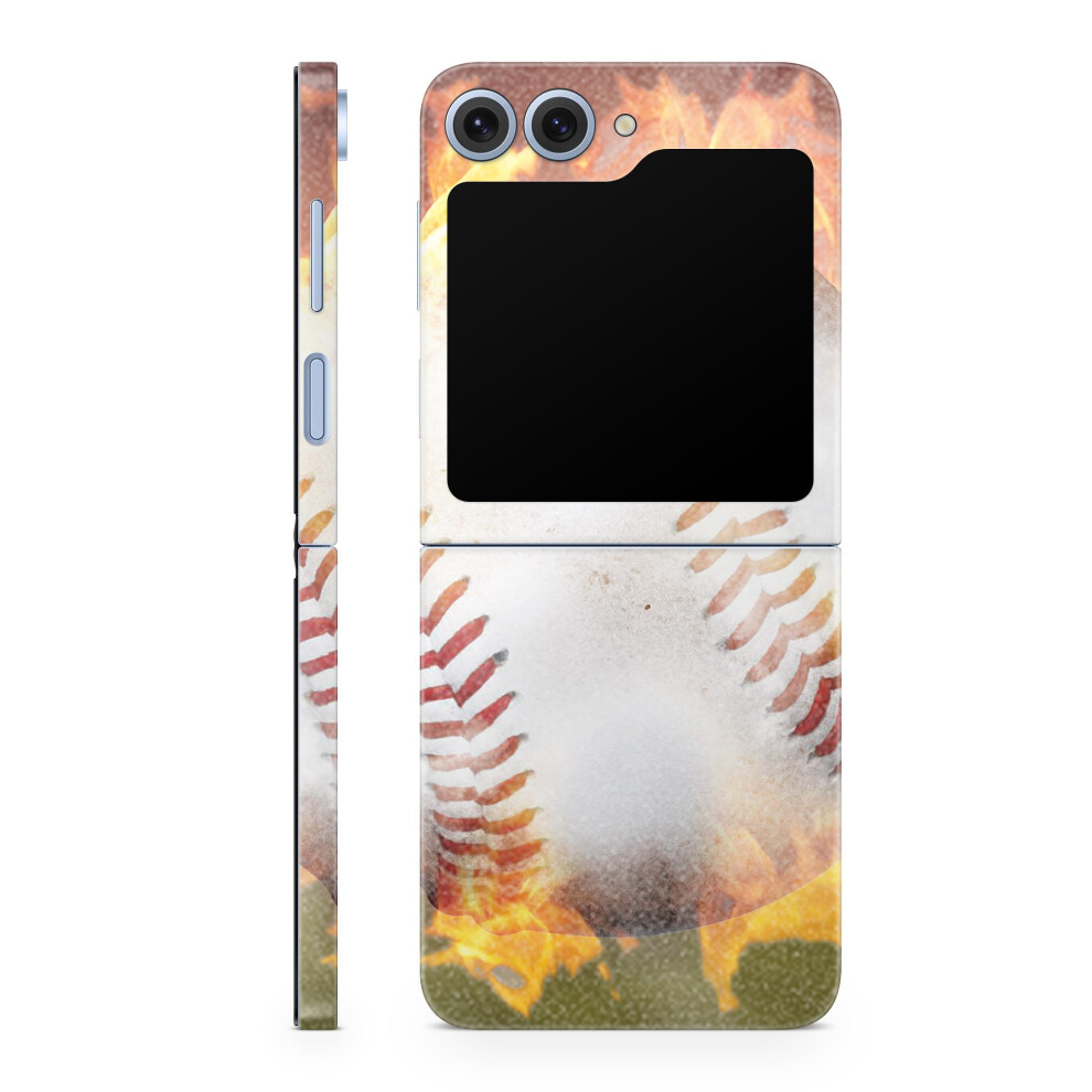 Glossy Glitter Phone Skin Compatible With Samsung Galaxy Z Flip 6 - Fastball - Premium 3M Vinyl Protective Wrap Decal Cover - Easy To Apply | Crafted 198460964373
