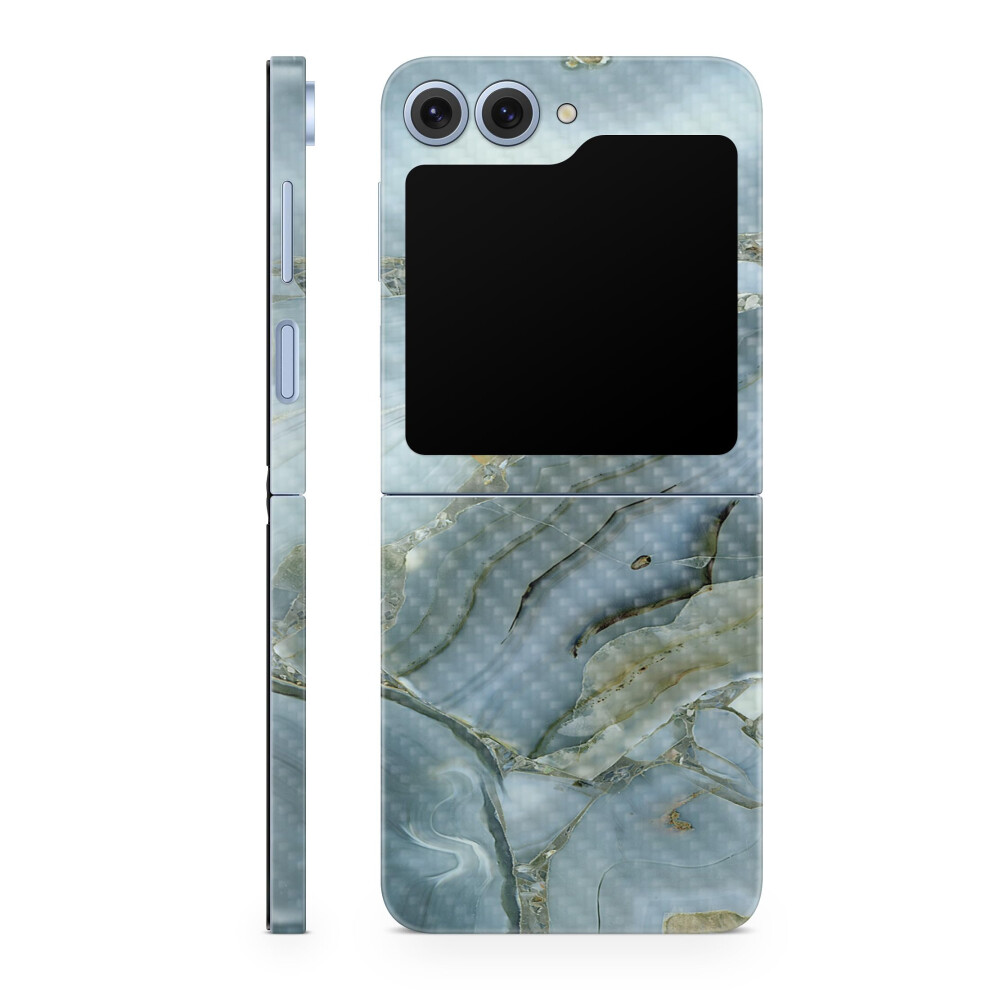 T L Phone En Fibre De Carbone Compatible Avec Samsung Galaxy Z Flip 6 - Crystal Rock - Premium 3M Vinyle Protection En Vigueur Decal Couverture --image