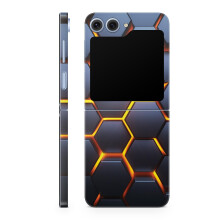 Película para Samsung Galaxy Z Flip 6 - Lava Hex - Vinil Premium 3M - Fácil de Aplicar | Feito nos EUA