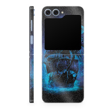 Glanzende glitter telefoonhoes compatibel met Samsung Galaxy Z Flip 6 - Pirate Storm - Premium 3M vinyl beschermende wrap sticker cover - eenvoudig a