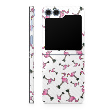 Custodia protettiva in fibra di carbonio compatibile con Samsung Galaxy Z Flip 6 - Cool Flamingo - Cover protettiva in vinile 3M di alta qualit