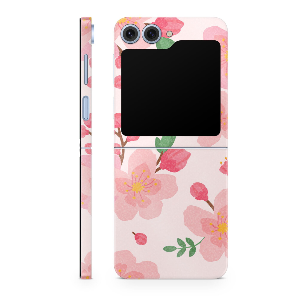 Glossy Glitter Phone Skin Compatible With Samsung Galaxy Z Flip 6 - Lilies In Bloom - Premium 3M Vinyl Protective Wrap Decal Cover - Easy To Apply | C 198460971241
