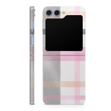 Glanzende glitter telefoonhoes compatibel met Samsung Galaxy Z Flip 6 - Plaid - Premium 3M vinyl beschermende wrap sticker cover - eenvoudig aan te b