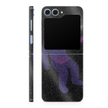 Custodia protettiva lucida con glitter compatibile con Samsung Galaxy Z Flip 6 - Astronauta - Pellicola protettiva in vinile 3M di alta qualit -