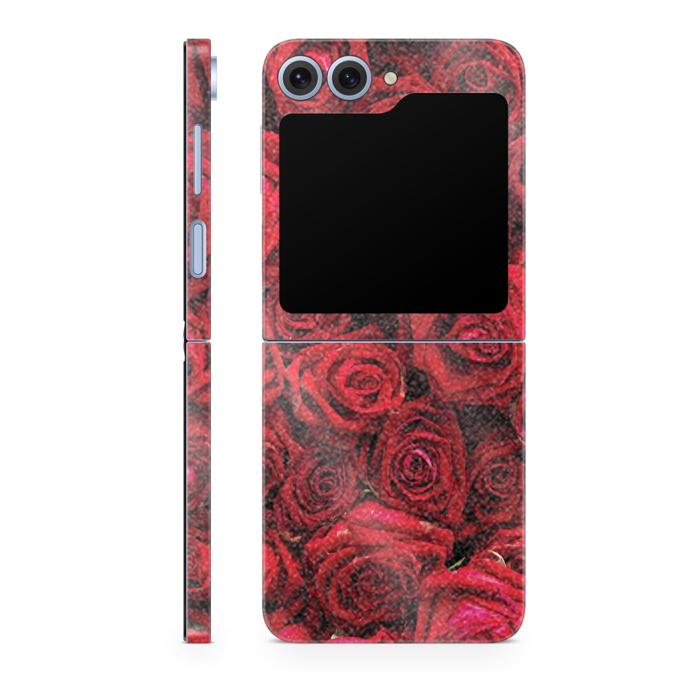 Glossy Glitter Phone Skin Compatible With Samsung Galaxy Z Flip 6 - Too Many Roses - Premium 3M Vinyl Protective Wrap Decal Cover - Easy To Apply | Cr 198460971128