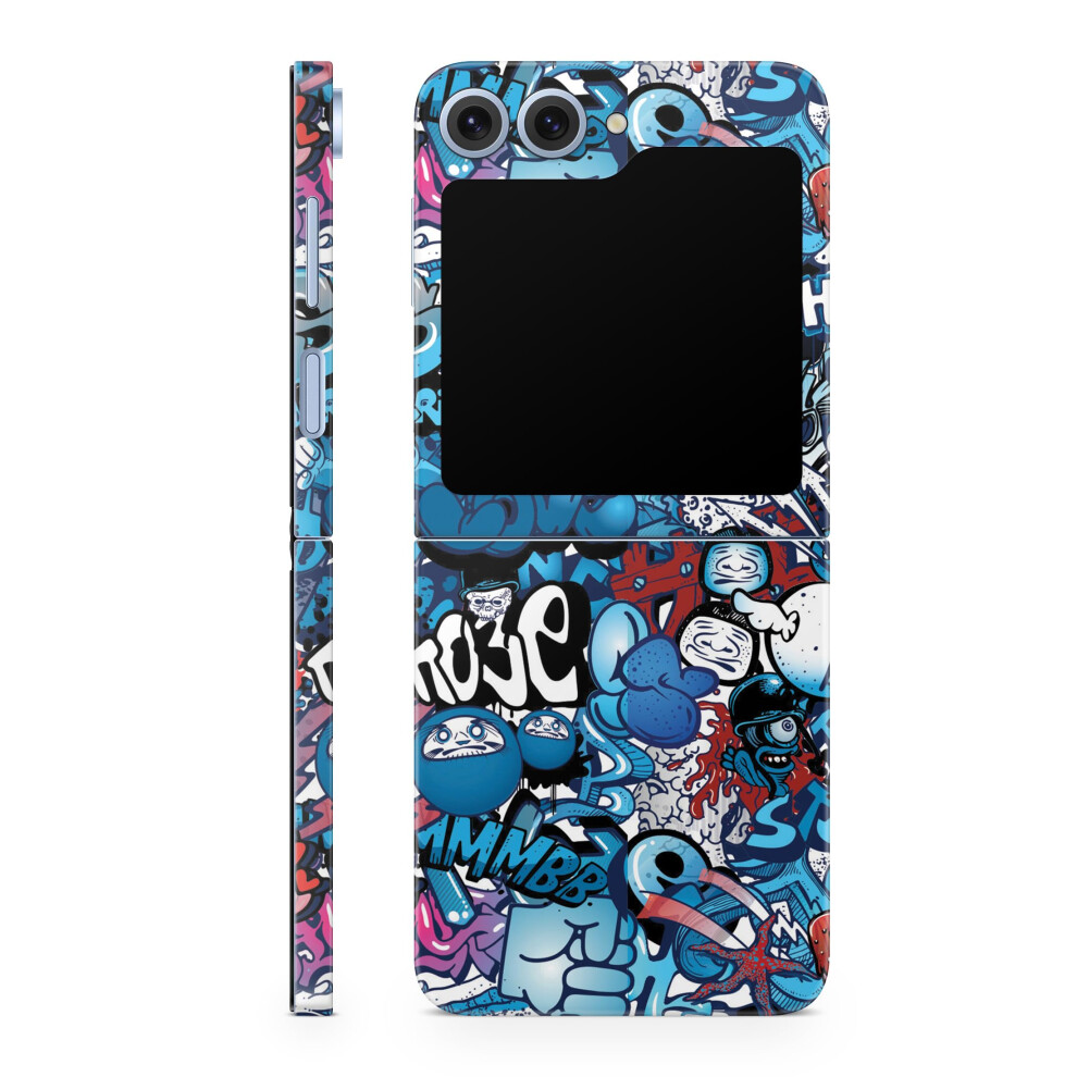 Phone Skin Compatible With Samsung Galaxy Z Flip 6 - Meanies - Premium 3M Vinyl Protective Wrap Decal Cover - Easy To Apply | Crafted In The Usa Blue 198460972514