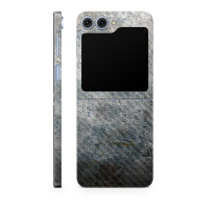 Custodia protettiva in fibra di carbonio compatibile con Samsung Galaxy Z Flip 6 - Shadow Concrete - Pellicola protettiva in vinile 3M di alta qu