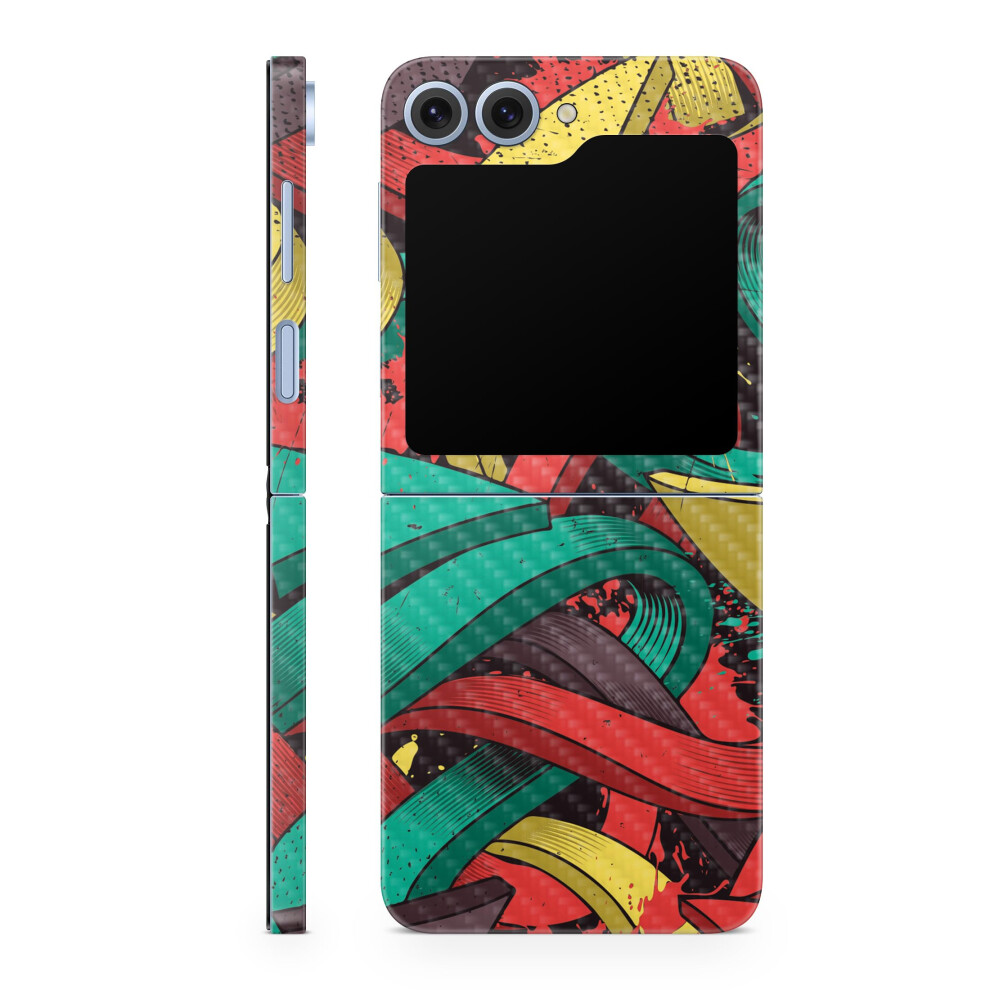 Carbon Fiber Phone Skin Compatible With Samsung Galaxy Z Flip 6 - Triadic Arrows - Premium 3M Vinyl Protective Wrap Decal Cover - Easy To Apply | Craf 198460972767