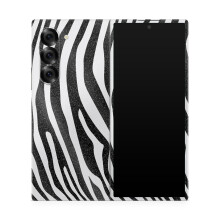Glossy Glitter Phone Skin Compatible with Samsung Galaxy Z Fold 6 - Black Zebra - Premium 3M Vinyl Protective Wrap Decal Cover - Easy to Apply | Craf