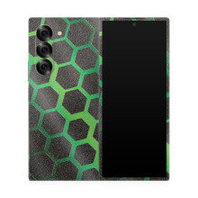 Pelcula brillante para el telfono brillo compatible con Samsung Galaxy Z Fold 6 - Green Hex - Cubierta de calcomana protectora de vinilo 3M Premiu