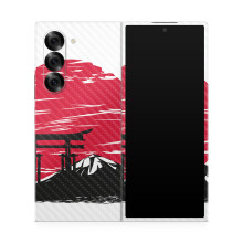 Pelcula de fibra de carbono Piel compatible con Samsung Galaxy Z Fold 6 - Estilo japons - Cubierta de calcomana protectora de vinilo 3M Premium -