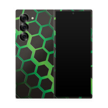 Skin de telfono compatible con Samsung Galaxy Z Fold 6 - Green Hex - Cubierta de calcomana protectora de vinilo 3M Premium - Fcil de aplicar | Hec