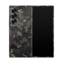 Koolstofvezel telefoonhoes compatibel met Samsung Galaxy Z Fold 6 - Camo Dots - Premium 3M vinyl beschermende wrap sticker cover - eenvoudig aan te b