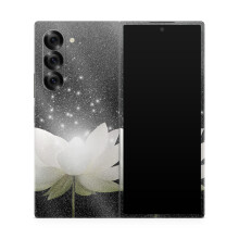 Custodia protettiva lucida con glitter compatibile con Samsung Galaxy Z Fold 6 - Twilight Lotus - Pellicola protettiva in vinile 3M di alta quali