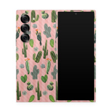 Pele em Fibra de Carbono Compatível com Samsung Galaxy Z Fold 6 - Jardim de Cactos - Vinil 3M Premium