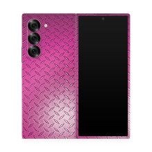 Phone Skin Compatible with Samsung Galaxy Z Fold 6 - Pink Diamond Plate - Premium 3M Vinyl Protective Wrap Decal Cover - Easy to Apply | Crafted in T