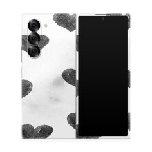 Cover protettiva lucida con glitter compatibile con Samsung Galaxy Z Fold 6 - Cuori d'inchiostro - Pellicola protettiva in vinile 3M di alta qual