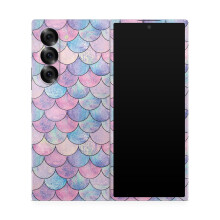 Skin protettiva lucida glitterata compatibile con Samsung Galaxy Z Fold 6 - Scaglie di sirena - Pellicola protettiva in vinile 3M di alta qualit