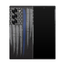 Skin de telfono Compatible con Samsung Galaxy Z Fold 6 - Lnea azul delgada - Cubierta de calcomana protectora de vinilo 3M Premium - Fcil de apli