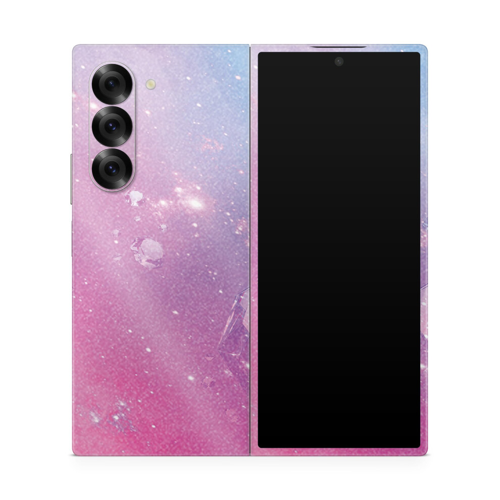 Glossy Glitter Phone Skin Compatible With Samsung Galaxy Z Fold 6 - Diamond - Premium 3M Vinyl Protective Wrap Decal Cover - Easy To Apply | Craf Pink 198460944900
