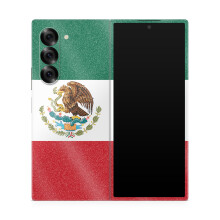 Pelcula brillante para el telfono brillante compatible con Samsung Galaxy Z Fold 6 - Bandera mexicana - Cubierta de calcomana protectora de vinilo