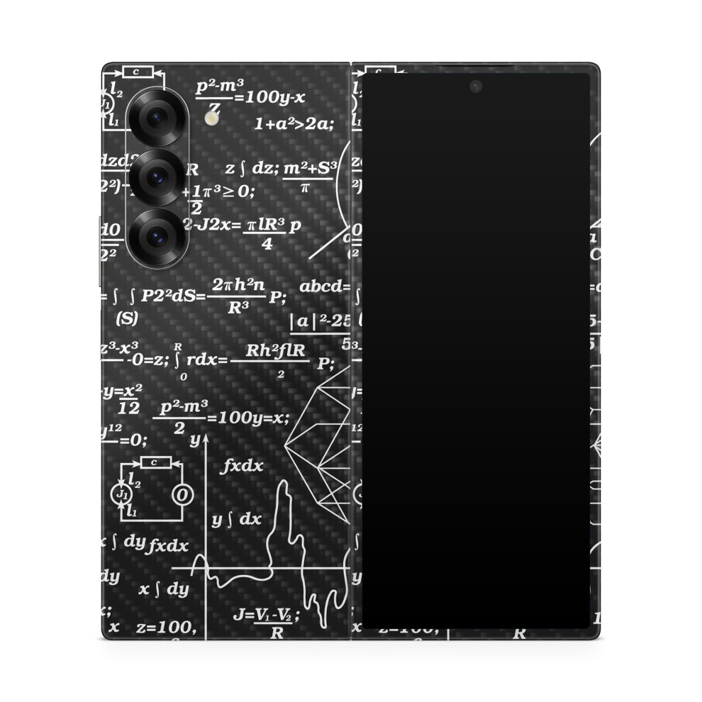 Carbon Fiber Phone Skin Compatible With Samsung Galaxy Z Fold 6 - Mathematical - Premium 3M Vinyl Protective Wrap Decal Cover - Easy To Apply | Crafte 198460946638