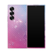 Pele de Fibra de Carbono Compatível com Samsung Galaxy Z Fold 6 - Diamante Rosa - Vinil 3M Premium