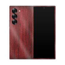Glanzende glitter telefoonhoes compatibel met Samsung Galaxy Z Fold 6 - Kersenkorrel - Premium 3M Vinyl Beschermende Wrap Decal Cover - Eenvoudig aan