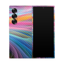 Carbon Fiber Phone Skin Compatible with Samsung Galaxy Z Fold 6 - Rainbow Waves - Premium 3M Vinyl Protective Wrap Decal Cover - Easy to Apply | Craft