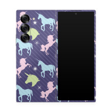 Película de Fibra de Carbono Compatível com Samsung Galaxy Z Fold 6 - Sonho do Unicórnio - Decalque Protetor 3M