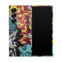 Película de Fibra de Carbono Compatível com Samsung Galaxy Z Fold 6 - Estilos Graffiti - Vinil Protetor 3M - Fácil de Aplicar