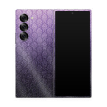 Glanzende glitter telefoonhoes compatibel met Samsung Galaxy Z Fold 6 - Antiek paars - Premium 3M vinyl beschermhoes met sticker - eenvoudig aan te b