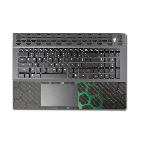 MightySkins Carbone Compatible avec Alienware M18 R1 (2023) Kit Complet - Vert Hex | Fini Carbone Texturé 1