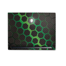 MightySkins Skin in Fibra di Carbonio per Alienware M18 R1 (2023) Kit Completo - Verde Esagono