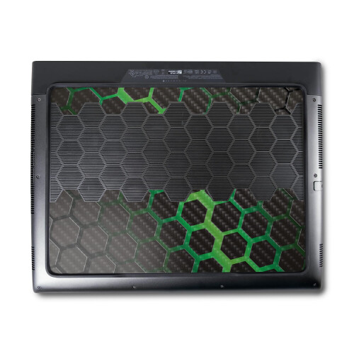 MightySkins Carbone Compatible avec Alienware M18 R1 (2023) Kit Complet - Vert Hex | Fini Carbone Texturé 2