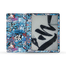 MightySkins Glnzende Glitzer-Skin, kompatibel mit Amazon Kindle Scribe (2022), vollstndige Hlle  Blue Meanies | Schtzende Hochglanz-Glitzer
