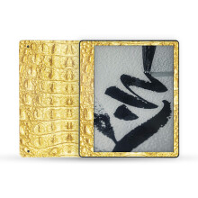 MightySkins Glnzende Glitzer-Skin, kompatibel mit Amazon Kindle Scribe (2022), Komplettumhllung  Golden Croc | Schtzendes Hochglanz-Glitzer-F