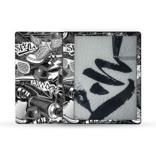 MightySkins Glnzende Glitzer-Skin, kompatibel mit Amazon Kindle Scribe (2022), Komplettumhllung  Mono Hip Hop | Schtzendes Hochglanz-Glitzer