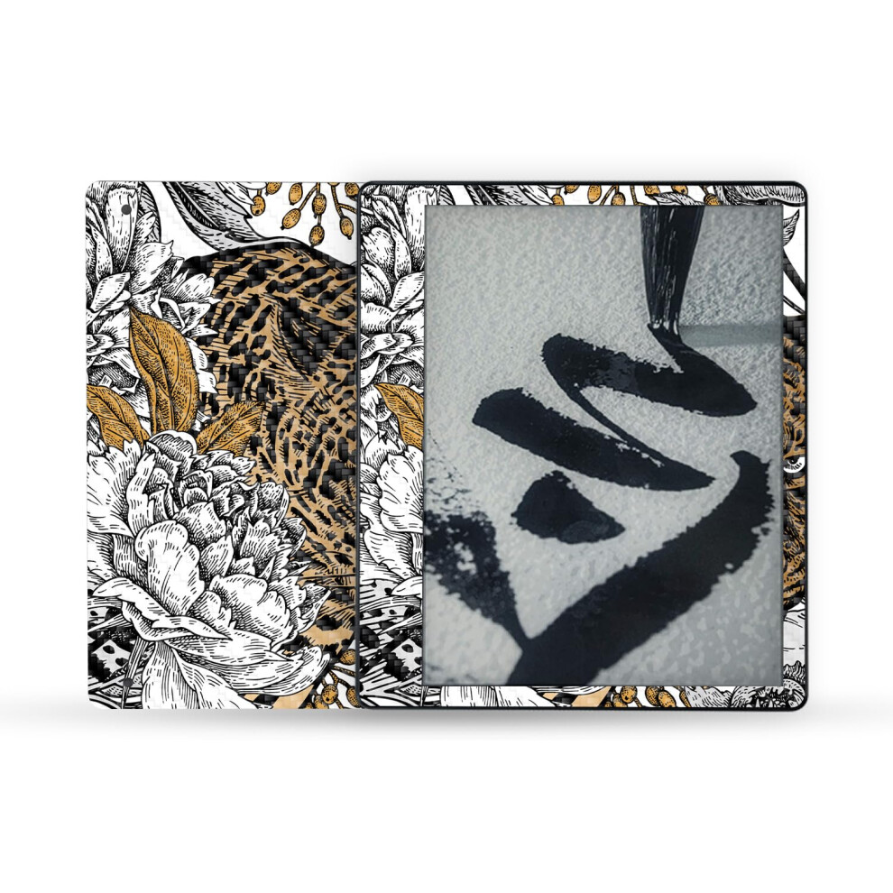 Mightyskins Carbon Fiber Skin Compatible With Amazon Kindle Scribe (2022) Full Wrap - Bronzed Leopard | Textured Carbon Fiber Finish | Easy To Apply | 197560693343