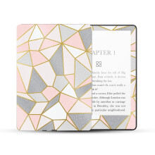 Mightyskins Glohsy Glitter Skin compatible con Amazon Kindle Paperwhite 5 6.8 pulgadas 11  Gen (2021) envoltura completa - polgono de oro rosa | Ac