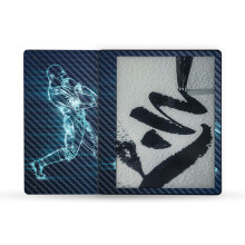 MightySkins Carbonfaser-Skin, kompatibel mit Amazon Kindle Scribe (2022), vollstndige Umhllung  leuchtender Baseball | Schtzende strukturiert