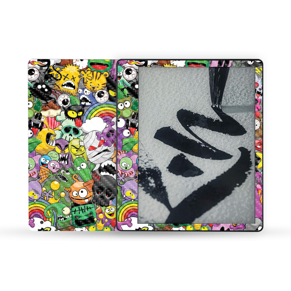 Mightyskins Carbon Fiber Skin Compatible With Amazon Kindle Scribe (2022) Full Wrap - Monster Mash | Protective Textured Carbon Fiber Finish | Easy To 197560695088