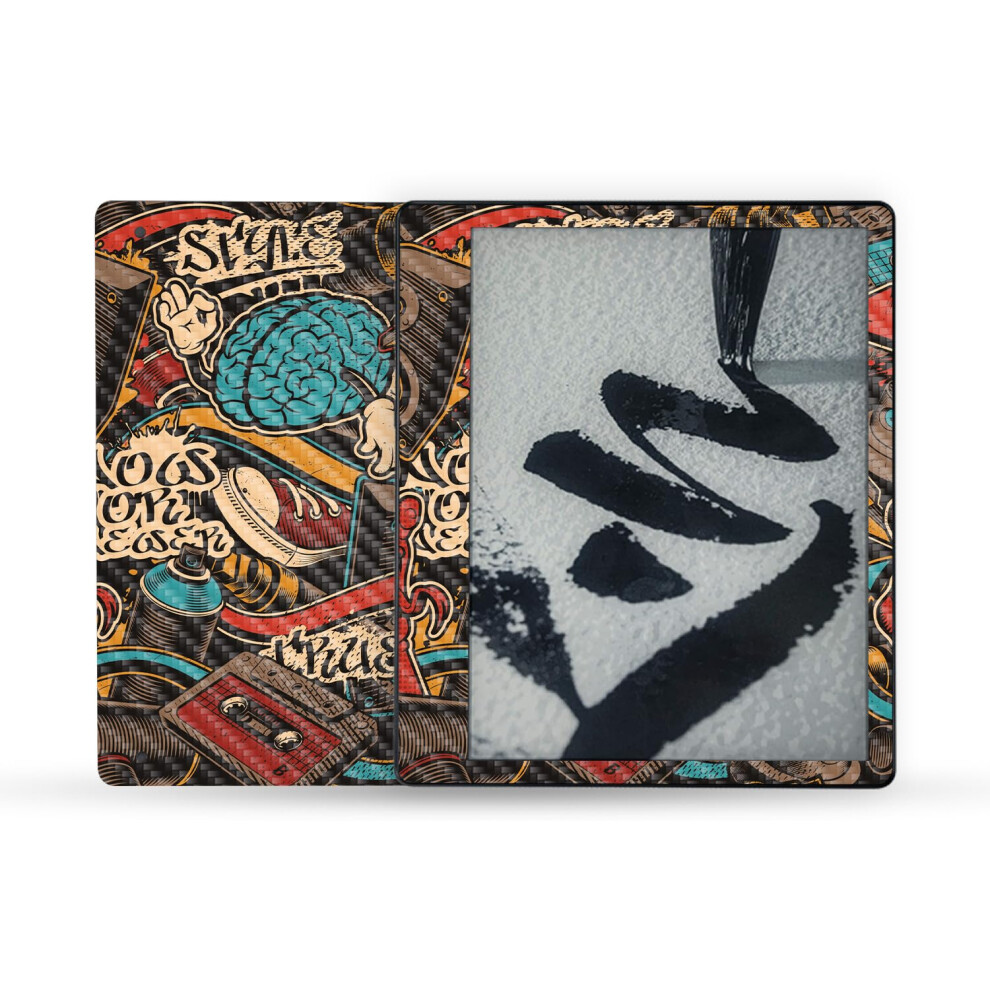 Mightyskins Carbon Fiber Skin Compatible With Amazon Kindle Scribe (2022) Full Wrap - Hip Hop | Protective Textured Carbon Fiber Finish | Easy Orange 197560695330