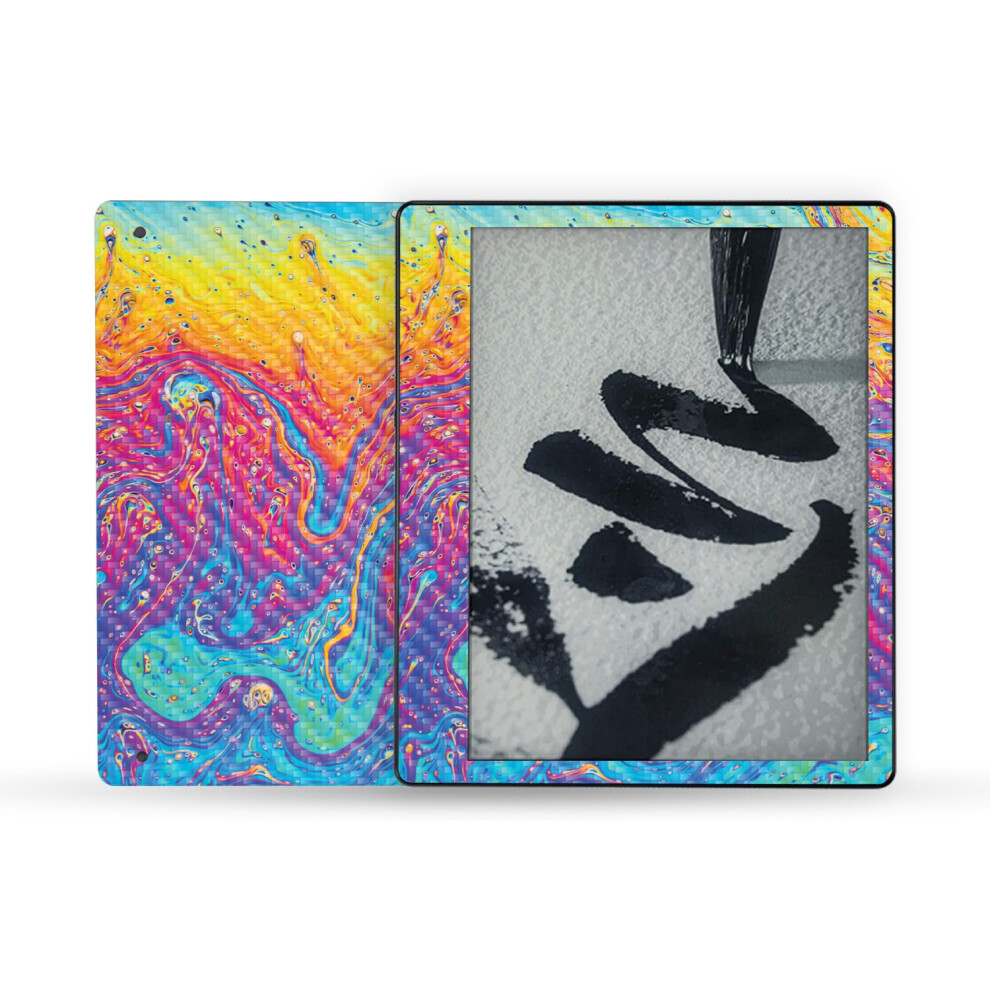 Mightyskins Carbon Fiber Skin Compatible With Amazon Kindle Scribe (2022) Full Wrap - Paint Currents | Protective Textured Carbon Fiber Finish | Easy 197560695385