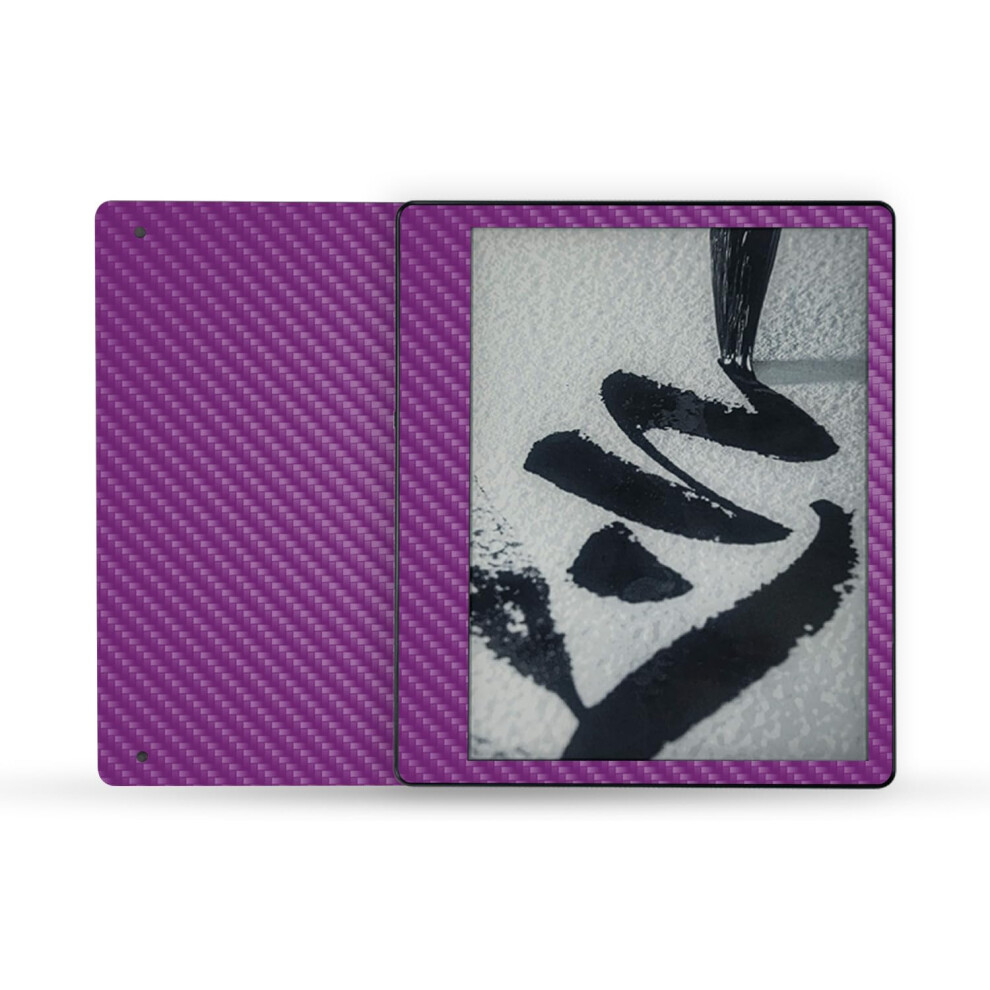 Mightyskins Carbon Fiber Skin Compatible With Amazon Kindle Scribe (2022) Full Wrap - Solid | Protective Textured Carbon Fiber Finish | Easy To Purple 197560696313