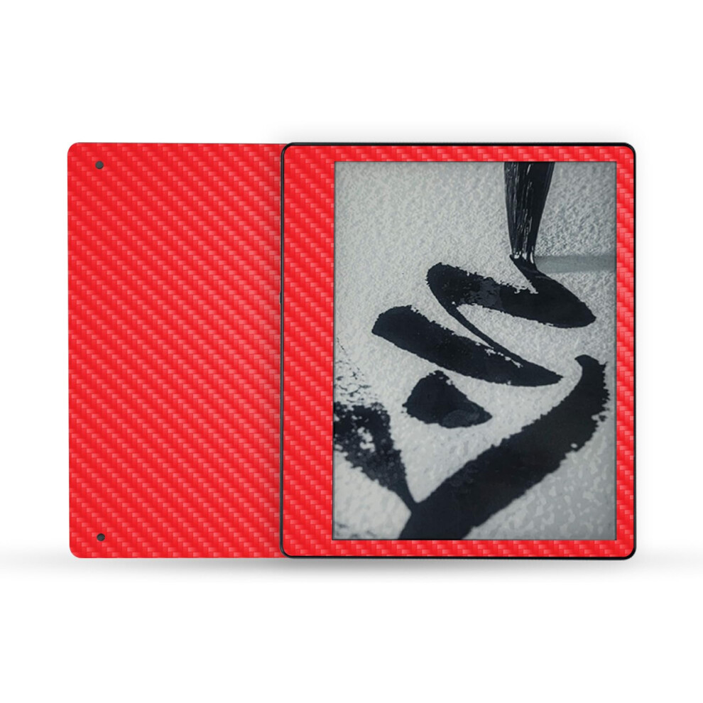 Mightyskins Carbon Fiber Skin Compatible With Amazon Kindle Scribe (2022) Full Wrap - Solid | Protective Textu Carbon Fiber Finish | Easy To Ap Red 197560696320