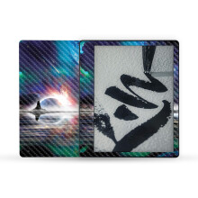 Custodia protettiva in fibra di carbonio MightySkins compatibile con Amazon Kindle Scribe (2022) - Space Horizon | Finitura protettiva in fibra d