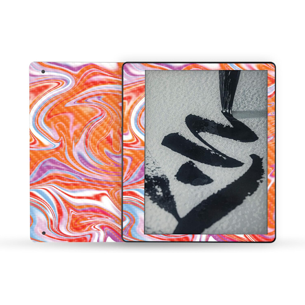 Mightyskins Carbon Fiber Skin Compatible With Amazon Kindle Scribe (2022) Full Wrap - Swirl | Protective Textured Carbon Fiber Finish | Easy To Orange 197560695354