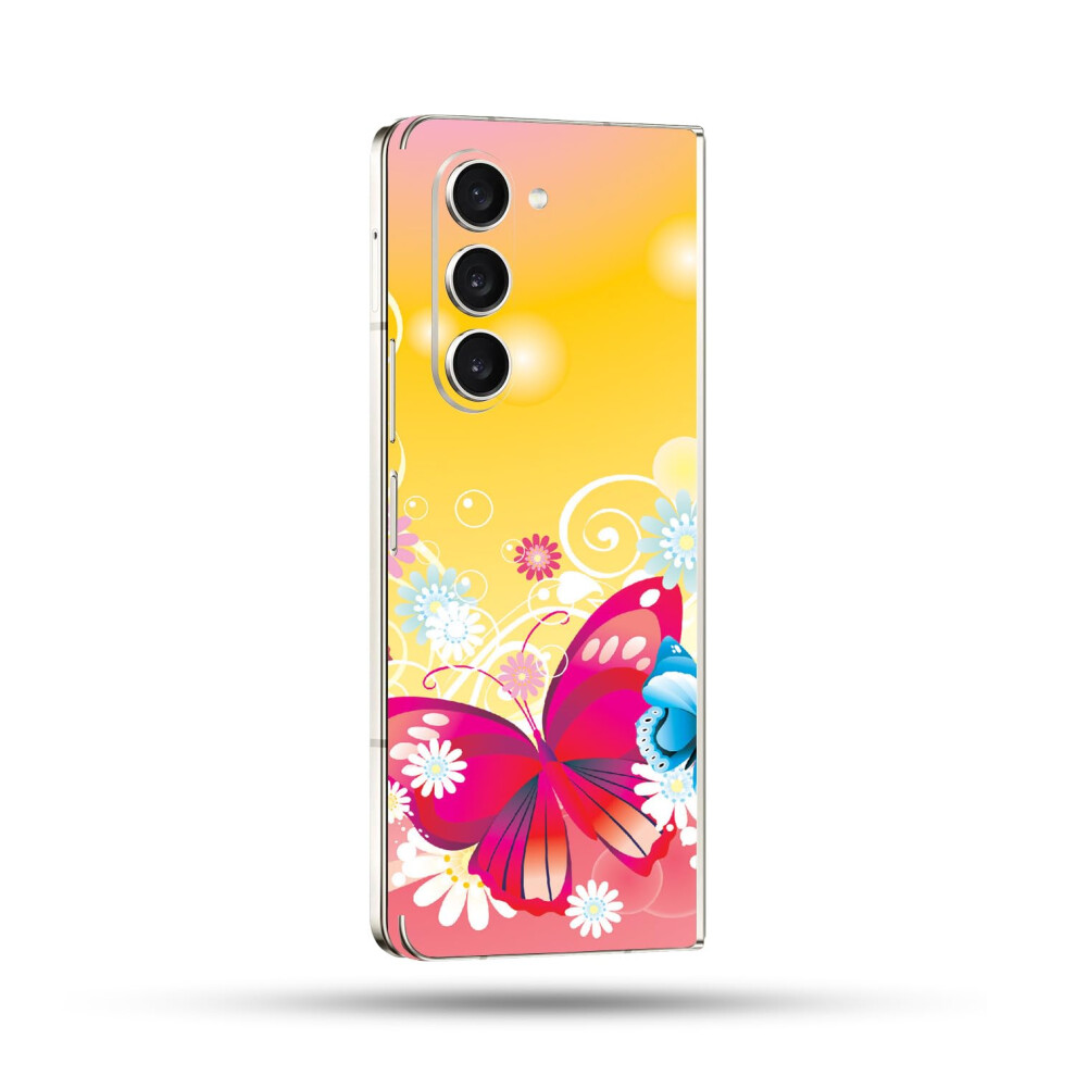 Skin Mightyskins Compatible Con Samsung Galaxy Z Fold 5 - Mariposa Floral | Funda Protectora De Vinilo Duradera Y Nica | F Cil De Aplicar Y Camb-image